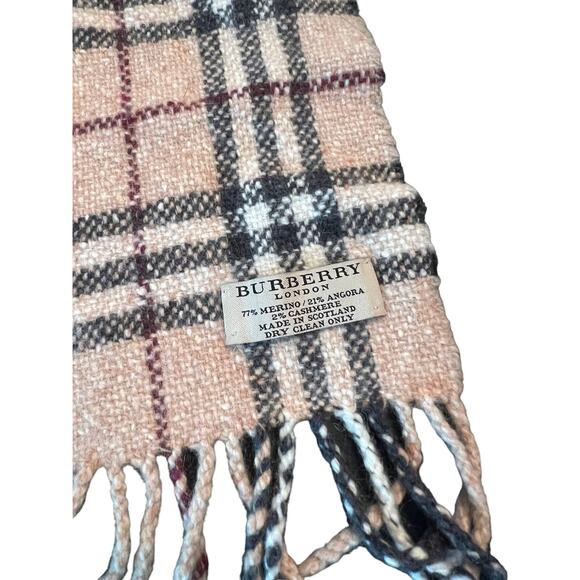 For pre_loved_style Nova Check Plaid Merino Wool/Angora/Cashmere Scarf - Picture 2 of 3